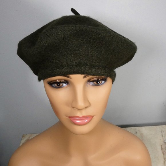 Stylish Fun Knit Beret Cap Hat Olive Green One Size Unisex main image 7